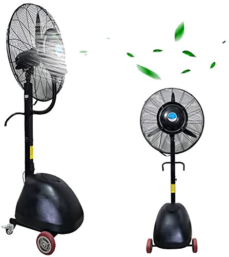 Ventilatore industriale per umidificazione e raffreddamento, ventilatore a piantana per esterni, ventilatore di raffreddamento industriale con nebulizzazione, ventilatori elettrici con serbatoio d'ac