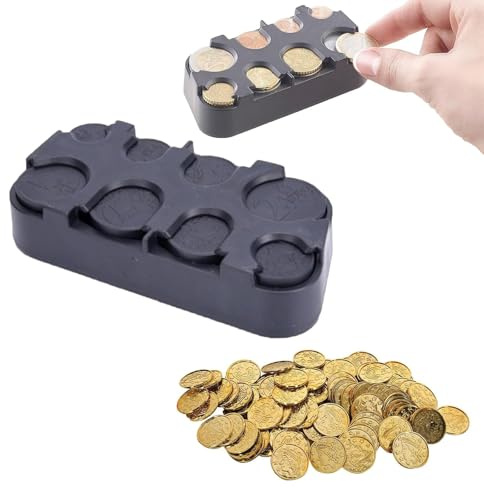 8 Fächer von Münzen Aufbewahrung,Münzspender,Schwarz Münzbox,Münzsammler mit Schnell,Münzsortierer,Euro-Münzsammler mit Schnell-Fixierung,für Auto,Taxi,für Kleingeld,Münzgeld Aufbewahrung.