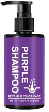 Shampooing violet pour cheveux blonds, shampooing correcteur de couleur violet pour cheveux blonds gris argenté, améliore la brillance et la protection, pour tous les types de cheveux