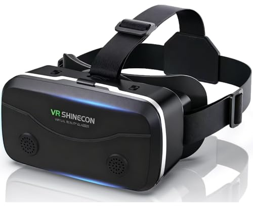 Auriculares de realidad virtual para teléfono, gafas de realidad virtual con lentes HD antiluz azul, compatibles con teléfonos de 5 a 7 pulgadas, gafas de realidad virtual (negro-HD)