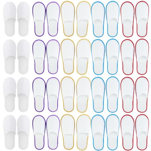 Counius 20PCS Ciabatte Ospiti,Set Pantofole per Ospiti Multi Colore,Punta Chiusa per Ospiti Spa Famiglia Hotel Festa Casa,Inaugurazione Casa