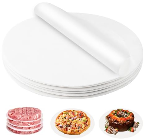 APACALI Lot de 500 feuilles de papier sulfurisé rond de 28 cm - Anti-adhésif - Pour barbecue, pizza, gâteau