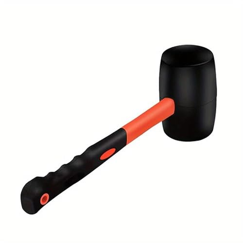 Mautopily 24 oz Rubber Mallet Heavy Duty Double-Face Soft Hammer with High-Elasticity Shock-Absorbing Fiberglass Handle Non-Slip Dead Blow Mallet for Flooring Tile Installation and Furniture Assembly