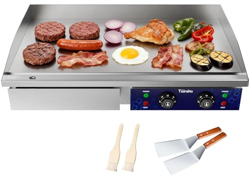 TAIMIKO Plancha eléctrica 4400 W barbacoa eléctrica al aire libre 73 cm de acero inoxidable comercial profesional para barbacoa restaurante Snack Bar