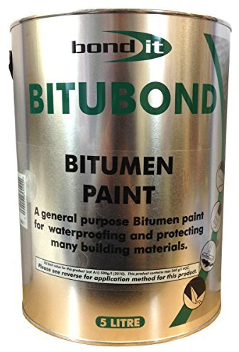 5LTR Bitubond Black Bitumen Paint - roof repair waterproofing all weather paint Coating by Bitubond