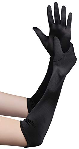 BABEYOND Damen Handschuhe Satin Classic Opera Fest Party Audrey Hepburn 1920er Stil Handschuhe Elastisch Erwachsene Größe Ellenbogen bis Handgelenk Länge 55cm