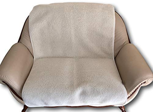 Alpenwolle Couchschoner Sesselschoner 2-Sitzer gelockt Überwurf Sofaüberwurf 100x200 cm 100% Wolle