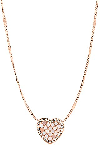 Fossil Damenkette Val Mosaic Heart Edelstahl roségoldfarben, JF03164791