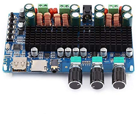 Regun Amplificatore di Potenza Digitale, Scheda Amplificatore Audio Bluetooth, modulo Amplificatore Digitale a 2.1 canali, 50W Stereo, Uscita subwoofer 100W, per Altoparlanti