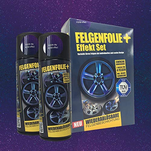 mibenco FELGENFOLIE+ Effekt Set, 2 x 400 ml, Kristalleffekt, Lava Red Crystal Effect (€ 3,75 / 100 ml)