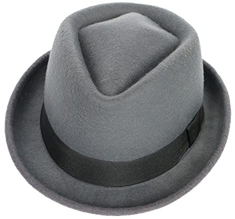 DongBao Trilby Hut Pork Pie Filzhut Damen/Herren - Fedora Herbst Winter-Outdoorhut Panama Jazz Hut