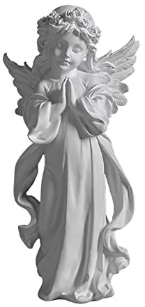 Angelo Cherubino statua statua da giardino in resina, angelo benedizione, giardino custode commemorativo statua per la decorazione della casa tavolo (E)