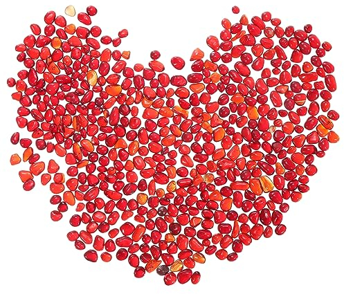 sourcing map Dekorative Glassteine, 200 g, 7–9 mm, polierte Glassteine, Murmeln, DIY-Dekor für Vasenfüller, Perlen, Basteln, Aquarium, Gartendekoration, Rot