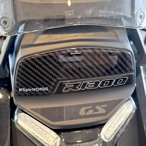 Resin Bike Motorcycle 3D Stickers Compatible with BMW R 1300 GS 2023-2026. Windshield Protection from Impact and Scratches. Sticker 3D Resin Carbon Look - Gadget Moto