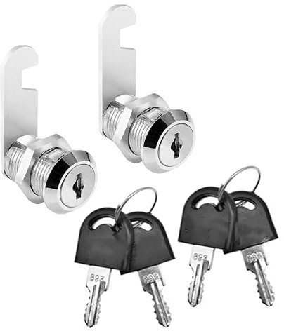 KOKOBASE 2-Pack Zinc Alloy Cam Lock Set - Secure Drawer and Cabinet Locking System - Versatile 2PCS 20mm Locks with Unique Keys (2Pcs 20mm)