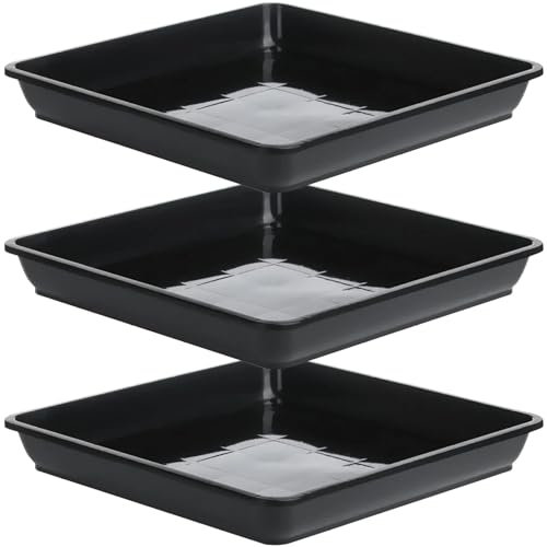Square Plant Pot Saucers 3PCS 30cm Plastic Square Plant Tray Plant Water Catcher Tray for Bonsai Flowers Succulent Pot Gardening Supplies Large