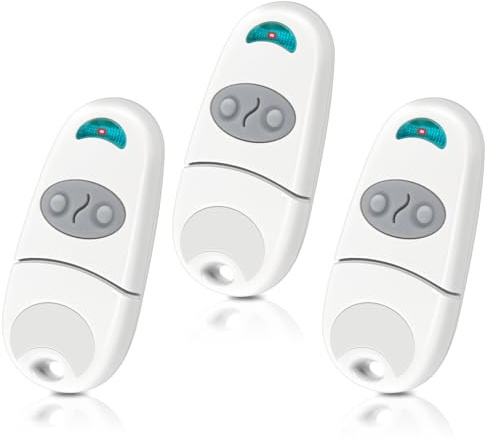 Telecomando Cancello, 433,92 MHz Telecomando Porta Garage, 3 Pezzi, Compatibile con 433MHz C@me EV, NA, EE, 2 Canali - Bianco