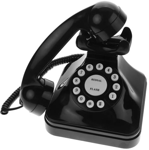 PRETYZOOM Teléfono Antiguo Retro Vintage De Escritorio Cable Negro Teléfono Fijo para Oficina y Hogar Diseño Clásico Decoración Nostálgica Adecuado para Casa y Uso Oficina