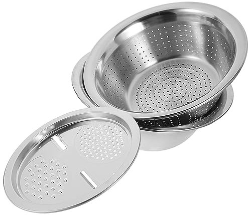 IMIKEYA 3piezas Utensilios De Cocina Inoxidable Cortador De Verduras y Frutas Rallador y Rebanador Diseño Ergonómico Escurridor Rápido