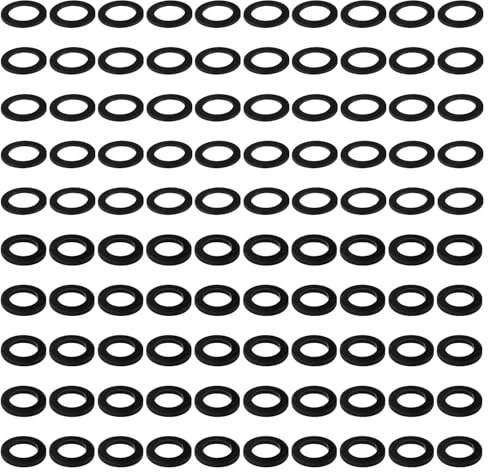 YIXISI 100 Piezas 10.2x15x1/2 mm Arandelas para Bisagras de Puertas, Anillos de Plástico Negro Nailon para Bisagras de Puerta