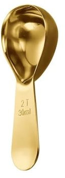 Cucharas de café de acero inoxidable, cuchara medidora de café con cuchara medidora graduada, 15 ml/30 ml, granos, té, azúcar, herramientas barista (dorado-30 ml)
