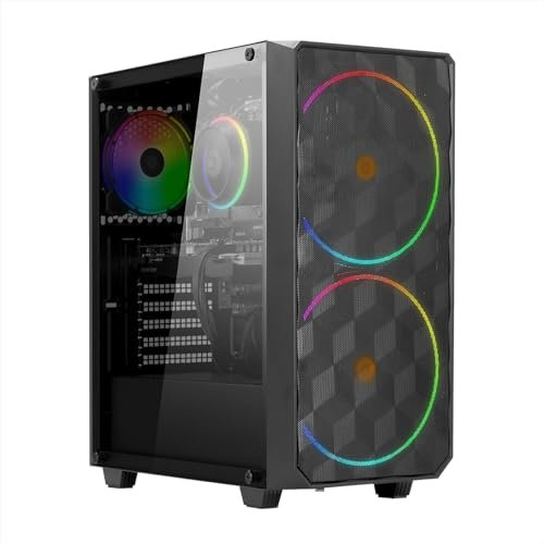 Keydo LUXOR PC Gaming Fisso, Computer Gaming Ryzen 5, Scheda Video RX 5500 8GB, Ram 32GB DDR4, SSD 1TB, Wi-Fi, HDMI e DisplayPort, Windows 11 Pro