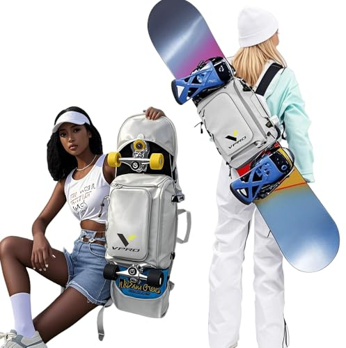 VPRO Snowboard- und Skateboard-Tasche mit doppeltem Verwendungszweck, erhältlich in 140 cm – 165 cm, für Snowboard, Universal-Skateboard-Tasche in voller Größe