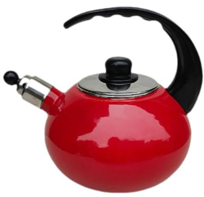 Bouilloire sifflante 2,1 L émaillée sur acier – Théière à ébullition rapide avec design sifflant fort pour faire bouillir de l'eau, du lait et du café chaud