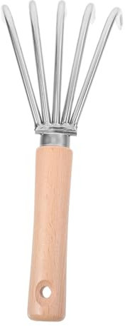 DIYEAH Escarificador De Suelo Manual Rastrillo Cultivador De Jardín con Mango De Madera Herramienta De Deshierbe Japonesa para Airear La Tierra Huertos