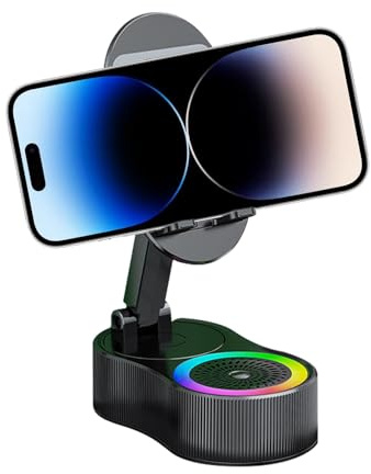 Générique Enceinte À Induction pour Téléphone | Station Audio Inductive avec Éclairage RGB | Support pour Tablette avec Son Idéal Vidéo Musique Vacances