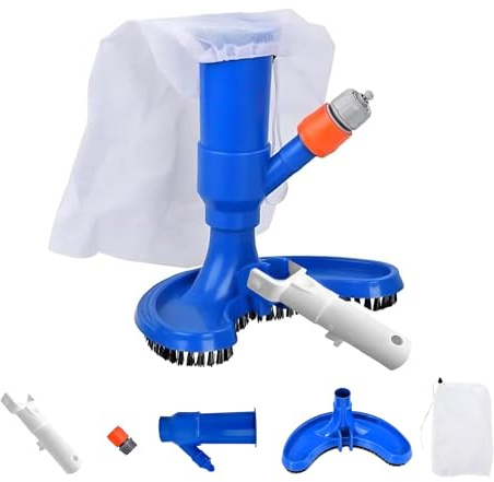 Poolreiniger Bodensauger, Ohne Strom, Pool Staubsauger mit Filterbeutel, Pool Bodensauger Kompatibel mit Teleskopstange, Pool Zubehör für Pool, Teich, Whirlpool (A)