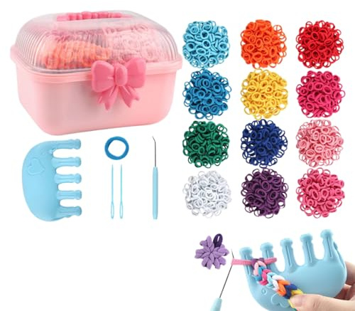 Nubamzy Bracelet Making Kit - Bands Handmade Toys,Elastic String Set Toys Maker Band Charm for Crafts School Home Teen Friend Christmas Kids Activity Supplies