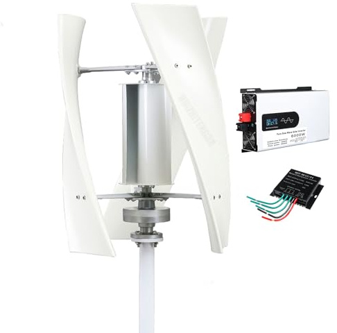 HUIZHITENGDA 6000W 12V 24V 48V 220V Vertikales Kernloses Windgenerator-Kit Windturbine Permanentmagnetgenerator Für Den Privaten Gebrauch, Off-Grid-Systeme Mit MPPT-Regler,12v