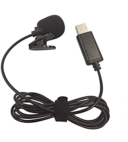 Microfono lavalier a condensatore omnidirezionale cablato Outdoorm USB con clip, vivavoce, plug & play per computer, PC, laptop, videoconferenze, chat, streaming live,