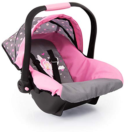 Bayer Design 67966AA Puppenautositz EasyGo, Puppensitz, Puppenzubehör, mit Gurt, Dach, verstellbarem Griff