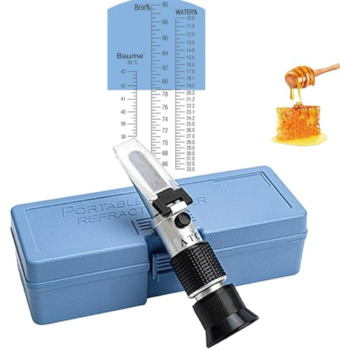 Logic box Optics - Rifrattometro per misurazione dell'umidità (idrometro) per miele/marmellate/marmellate/malato/sciroppo d'acero, sostituisce la birra casalinga