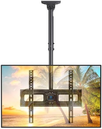 PERLESMITH Ceiling TV Mount for 26-65 inch Flat Screen Displays, Max VESA 400x400mm, Hanging Adjustable Ceiling TV Bracket Fits Most LCD LED OLED 4K TVs, Pole Ceiling Mount Holds up to 110lbs, PSCM2