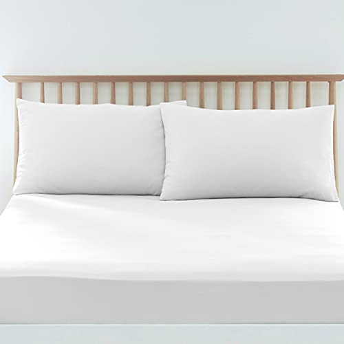 Pizuna luxuriöser Baumwolle Kissenbezug 40 x 80 cm - Packung mit 2, 400 Fadenzahl 100% langstapeliger Baumwolle Kissenbezug aus weichem Satin (100% Baumwolle kissenbezüge 40x80 weiß)