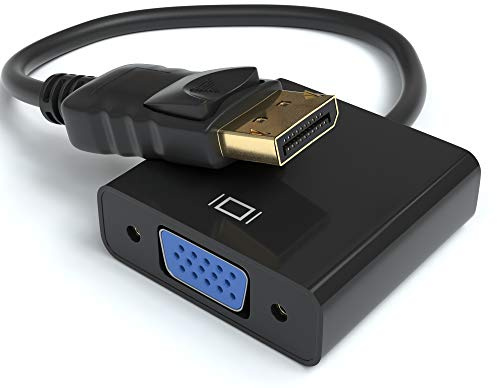 JAMEGA - DisplayPort zu VGA Adapter DP Stecker auf VGA Buchse Konverter PC Mac Beamer - 2er Pack