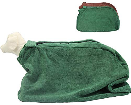 PJDDP Hundebademantel Microfibre Hundetuch Super Saugfähigen Haustier Hund Bademantel,Schnell Trocknendes, Feuchtigkeitsabsorbierender Bademantel, Welpen Badehandtuch,Grün,S