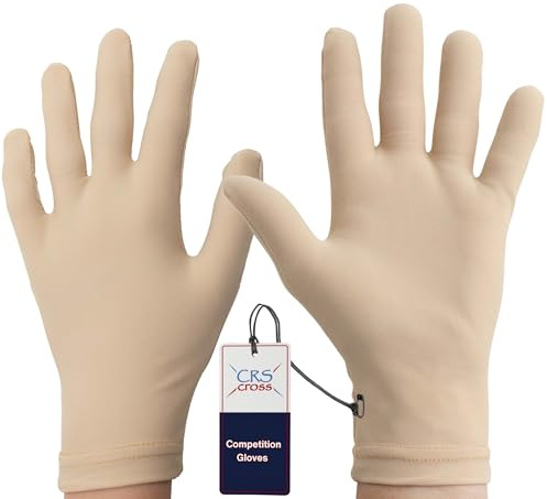 CRS Cross Competition Figure Skating Gloves. Fitted Glove for Ice Skate, Dance, Roller Skaters and Cheerleading. Available in Both Youth and Adult Sizes (Tan, Youth Small)
