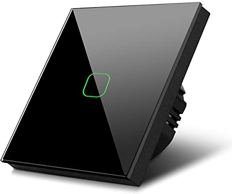 Maclean MCE712B - Interruptor de luz (2 vías, táctil, con cambio de color, retroiluminación LED, rectangular, color negro)