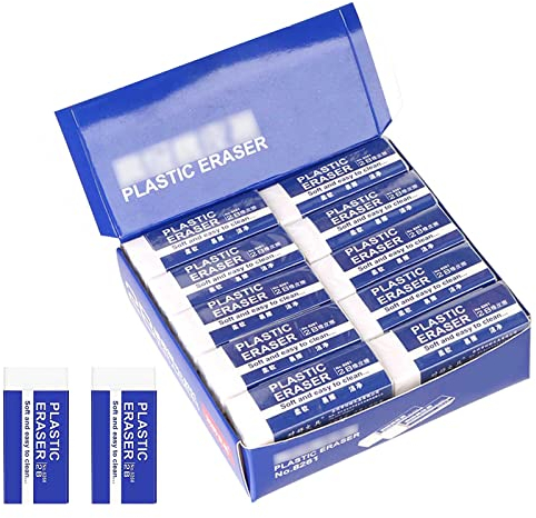 TIANHOO 30 Stücke Radiergummi 2B Radierer Weich Radierer Weiß Radiergummi Plastik für Schulen Büro Schreiben Zeichnen Skizzen Schüler Lehrer Kinder Erwachsene