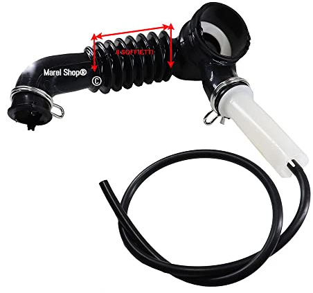 Marel Shop® - Manicotto Tubo di Scarico con Trappola Aria 8 Soffietti per Lavatrice compatibile con IT Wash Zoppas San Giorgio per modelli: Z805 - Z805A - Z1006