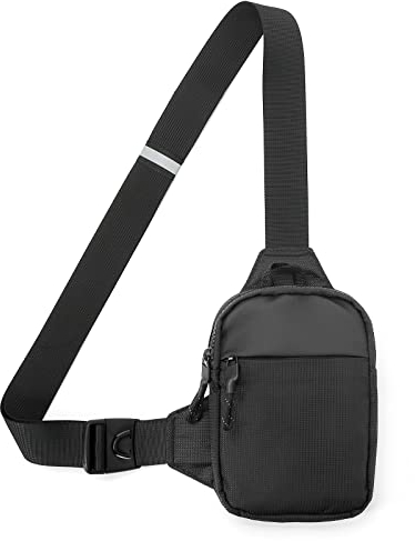 DONGKER Sling Chest Crossbody Bag, Wasserdicht Schultertasche, Crossbody Bag Backpack für Männer und Frauen, die Outdoor-Sportarten wandern (L, Schwarz)
