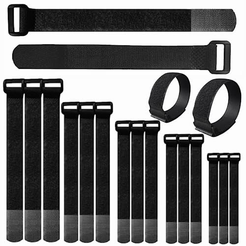 25 Pcs Cable Straps Self Adhesive Cable Ties Adjustable Straps Releasable Hook and Loop Cable Strap for Various Network Cablel