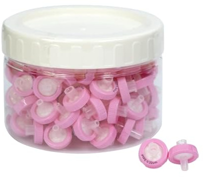 100 stycken 13 mm PTFE sprutfilter Hydrofil 0,22 µm porstorlek