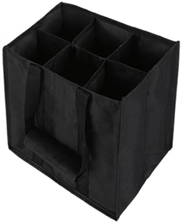 Bärväska för 6 vinflaskor flaskväska med 6 fack flaskväska, bärväska med