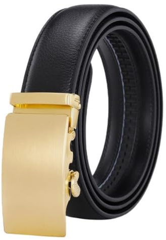 Adefeect Herren Gürtel Echtleder Ratsche Automatik Gürtel,Männer Business Anzug Ledergürtel mit Automatikschnalle,Breite 3.5cm