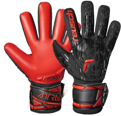 Reusch Torwarthandschuhe Erwachsene | starker Grip, atmungsaktiv & robust | ergonomische Passform, für Training & Spiel, geeignet für Kunstrasen & Naturrasen, Größe 7-11, Attrakt Freegel Silver NC